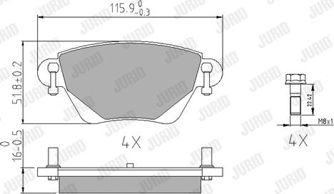 Jurid 573012J - Brake Pad Set, disc brake parts5.com