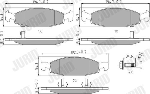 Jurid 573077J - Brake Pad Set, disc brake parts5.com