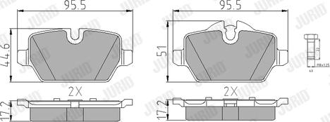 Jurid 573136J - Тормозные колодки, дисковые, комплект www.parts5.com