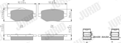 Jurid 573899J - Komplet zavornih oblog, ploscne (kolutne) zavore www.parts5.com