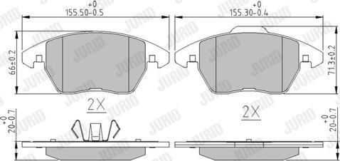 Jurid 573852J - Fren balata seti, diskli fren www.parts5.com