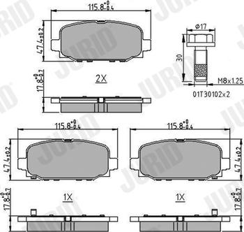 Jurid 573824J - Brake Pad Set, disc brake www.parts5.com