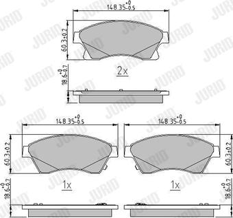 Jurid 573332J - Комплект спирачно феродо, дискови спирачки www.parts5.com