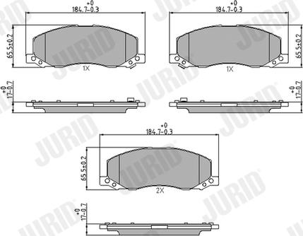 Jurid 573326J - Brake Pad Set, disc brake www.parts5.com