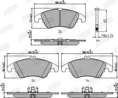 Jurid 573291J - Piduriklotsi komplekt,ketaspidur www.parts5.com