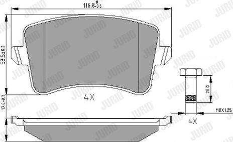 Jurid 573259J - Тормозные колодки, дисковые, комплект www.parts5.com