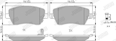 Jurid 573255J - Тормозные колодки, дисковые, комплект www.parts5.com