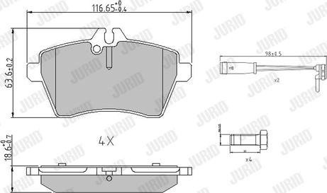 Jurid 573265J - Komplet kočnih obloga, disk kočnica www.parts5.com