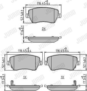 Jurid 573770J - Komplet zavornih oblog, ploscne (kolutne) zavore parts5.com