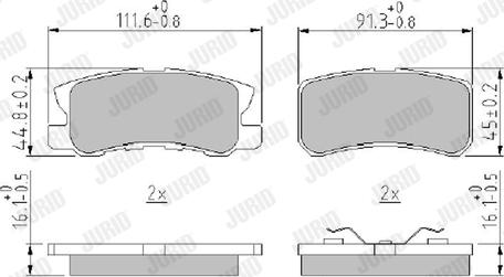 Jurid 572498J - Комплект спирачно феродо, дискови спирачки www.parts5.com