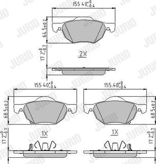 Jurid 572480J - Sada brzdových destiček, kotoučová brzda www.parts5.com