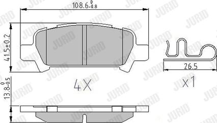 Jurid 572424J - Тормозные колодки, дисковые, комплект www.parts5.com