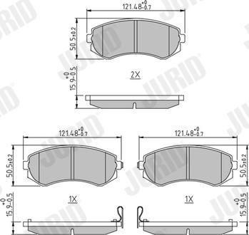 Jurid 572541J - Тормозные колодки, дисковые, комплект www.parts5.com