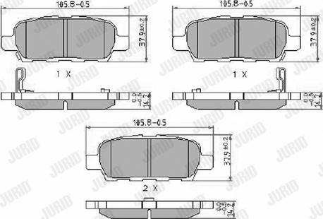 Jurid 572501J - Fékbetétkészlet, tárcsafék www.parts5.com