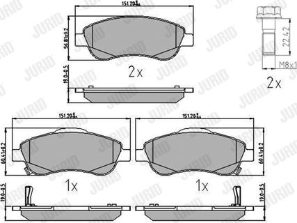 Jurid 572605J - Fékbetétkészlet, tárcsafék www.parts5.com