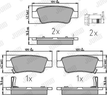 Jurid 572606J - Σετ τακάκια, δισκόφρενα www.parts5.com