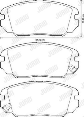 Jurid 572616J - Komplet zavornih oblog, ploscne (kolutne) zavore www.parts5.com