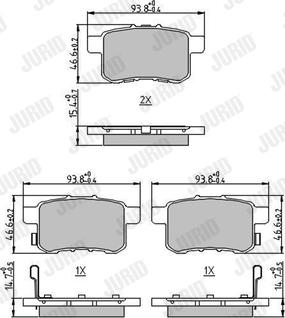 Jurid 572626J - Тормозные колодки, дисковые, комплект www.parts5.com