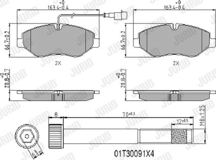 Jurid 2922909561 - Тормозные колодки, дисковые, комплект www.parts5.com