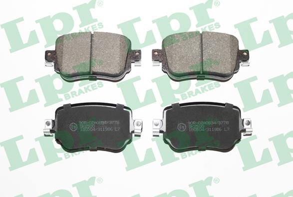 LPR 05P1986 - Brake Pad Set, disc brake www.parts5.com