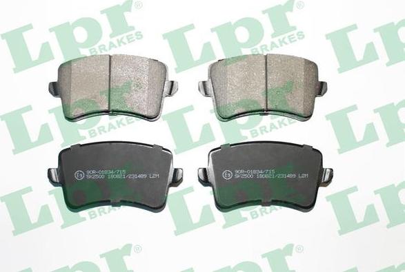 LPR 05P1489 - Brake Pad Set, disc brake www.parts5.com