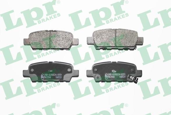 LPR 05P1862 - Sada brzdových destiček, kotoučová brzda www.parts5.com