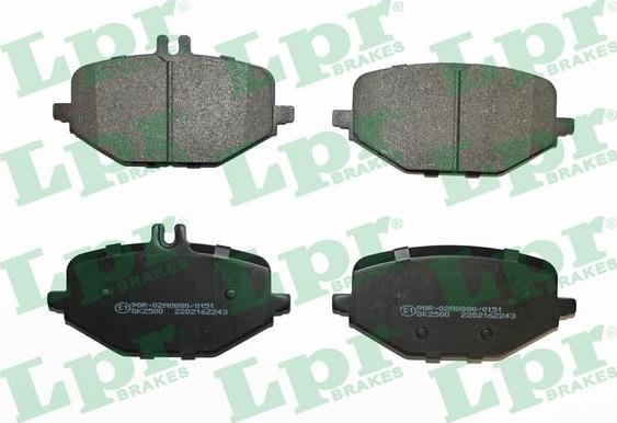 LPR 05P2243 - Sada brzdových destiček, kotoučová brzda www.parts5.com