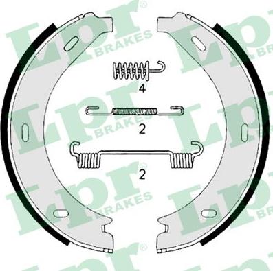 LPR 08740 - Sada brzdových čelistí, parkovací brzda www.parts5.com