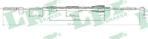 LPR C0962B - Cable, parking brake parts5.com