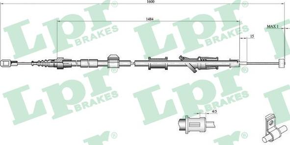 LPR C0921B - Cable, parking brake www.parts5.com