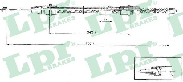 LPR C0634B - Cable, parking brake parts5.com