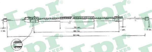 LPR C0630B - Cable, parking brake parts5.com