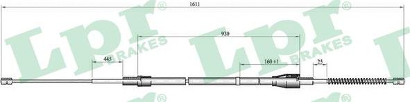 LPR C0809B - Ντίζα, φρένο ακινητοποίησης www.parts5.com