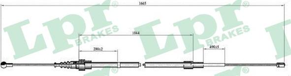 LPR C0808B - Cable de accionamiento, freno de estacionamiento www.parts5.com