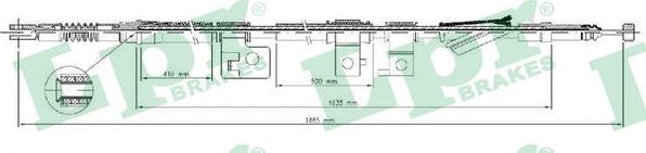 LPR C0309B - Cable de accionamiento, freno de estacionamiento www.parts5.com