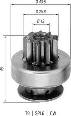 Magneti Marelli 940113020237 - Pinion, starter www.parts5.com