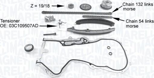 Magneti Marelli 341500001220 - Juego de cadena de distribución www.parts5.com