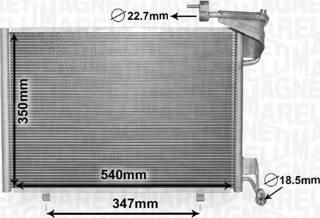 Magneti Marelli 350203870000 - Kondenzator, klima-uređaj www.parts5.com