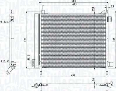 Magneti Marelli 350203793000 - Condensator, climatizare parts5.com