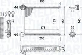 Magneti Marelli 350218459000 - Heat Exchanger, interior heating parts5.com