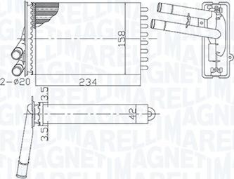 Magneti Marelli 350218462000 - Теплообменник, отопление салона www.parts5.com