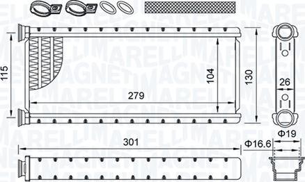 Magneti Marelli 350218514000 - Heat Exchanger, interior heating parts5.com