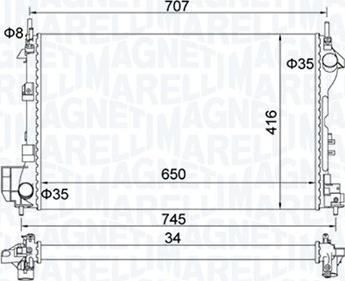 Magneti Marelli 350213195700 - Hladilnik, hlajenje motorja www.parts5.com