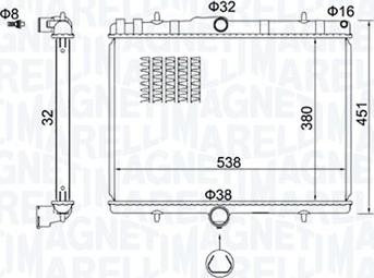 Magneti Marelli 350213151800 - Radiator, engine cooling www.parts5.com