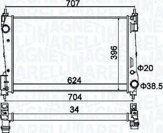 Magneti Marelli 350213151200 - Radiator, engine cooling www.parts5.com