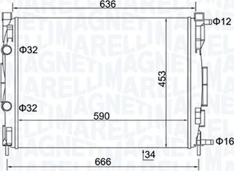 Magneti Marelli 350213153500 - Chłodnica, układ chłodzenia silnika parts5.com