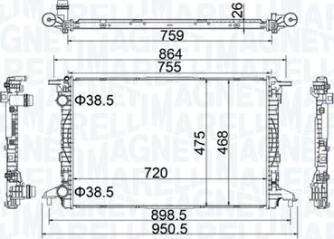 Magneti Marelli 350213208900 - Radiator, racire motor www.parts5.com