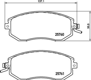 TOYOTA SU00310626 - Σετ τακάκια, δισκόφρενα www.parts5.com