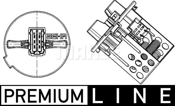 MAHLE ABR 93 000P - Resistor, interior blower www.parts5.com