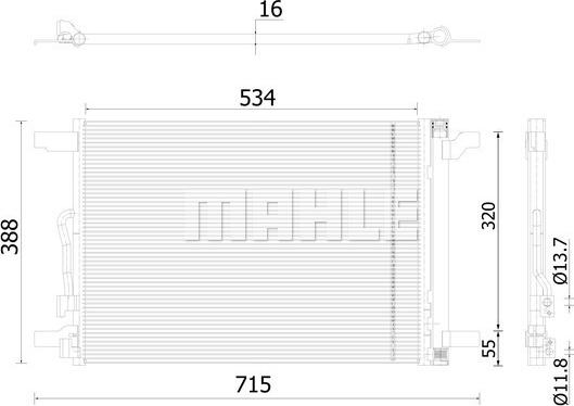 MAHLE AC 915 000S - Kondenzator, klimatska naprava www.parts5.com